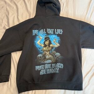 Oversized Black Graphic Hoodie